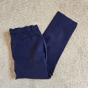 Rafaella Dress Pants Women 12 Navy Blue Elastic Waist